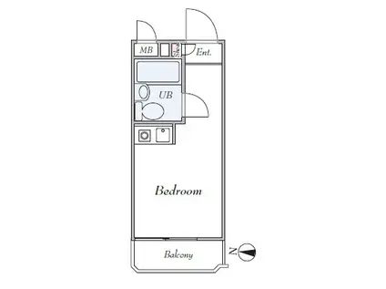 パレドール杉並(ワンルーム/1階)の間取り写真