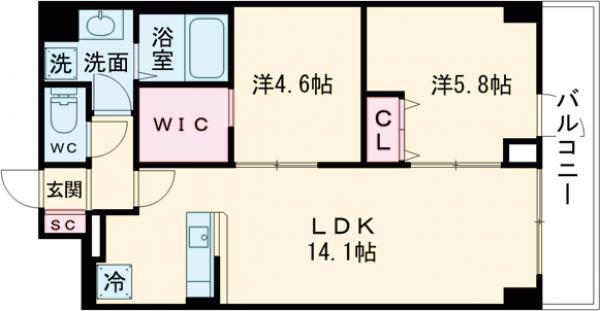 KDXレジデンス上板橋(2LDK/5階)の間取り写真
