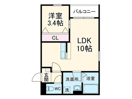 LECOCON四日市Ⅷ(1LDK/3階)の間取り写真