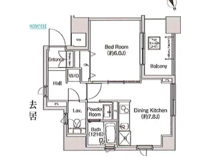 CAVANA北参道 (1LDK/4階)の間取り写真