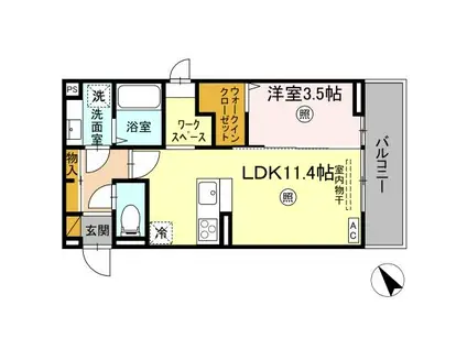 エルブ・バレ(1LDK/3階)の間取り写真