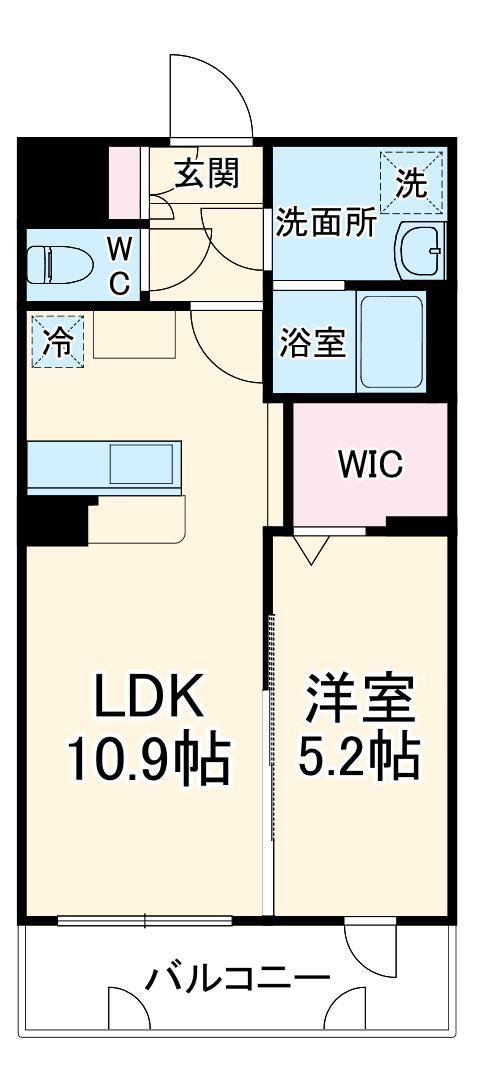 LEGRANDⅡ(1LDK/4階)の間取り写真