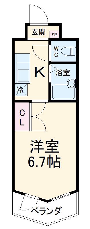 ROSE HILL(1K/4階)の間取り写真