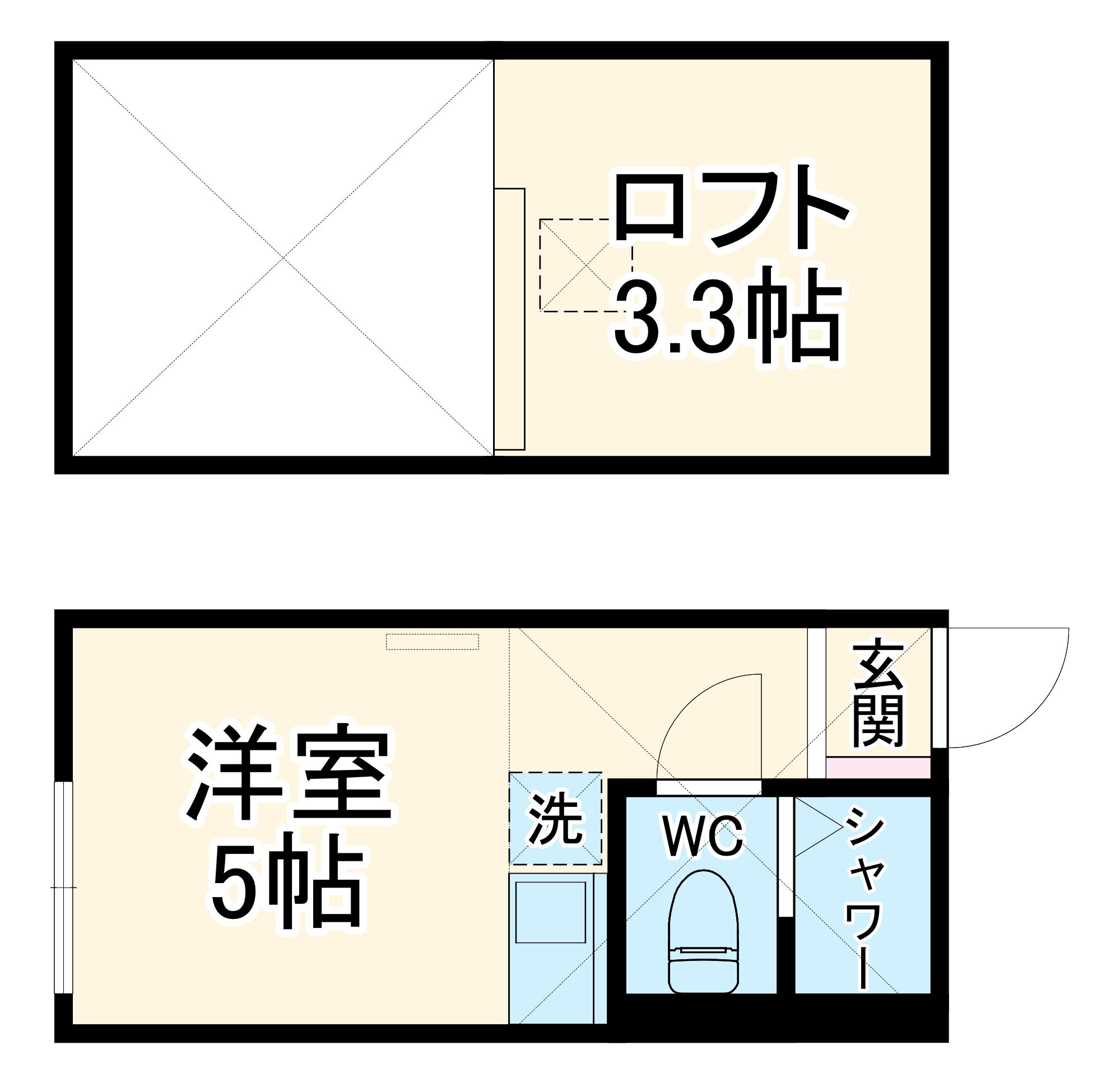 カパルアガーデン横浜反町(ワンルーム/2階)の間取り写真