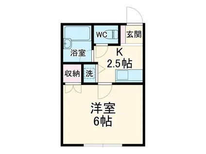 第2セキセイ(1K/1階)の間取り写真