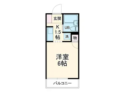 カーサ鶴巻(1K/1階)の間取り写真