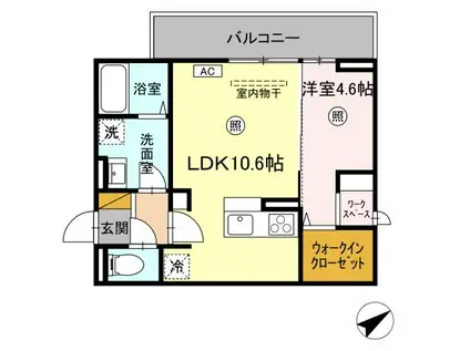 ラピス・ブルー(1LDK/3階)の間取り写真