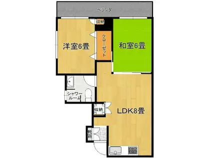 琉球酥本舗マンション(2DK/3階)の間取り写真