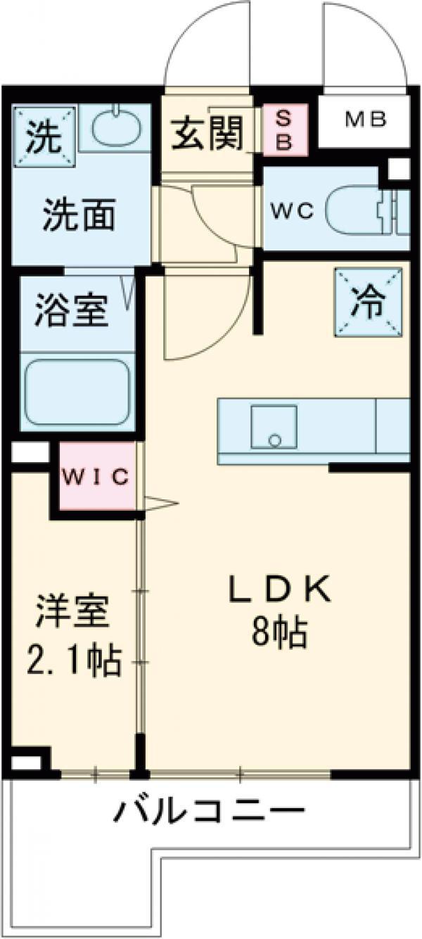 ブランシエスタ用賀(1LDK/4階)の間取り写真