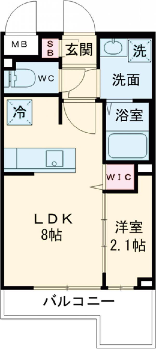 ブランシエスタ用賀(1LDK/4階)の間取り写真