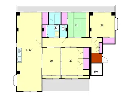 リエス箱根湯本(4LDK/4階)の間取り写真