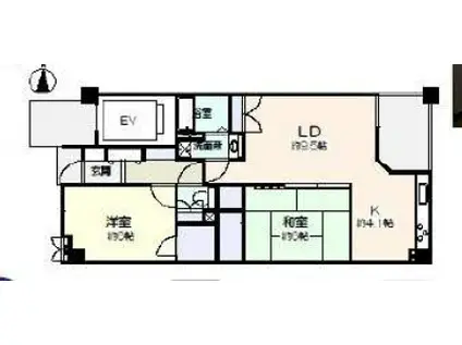 サーパス与野本町第2(2LDK/4階)の間取り写真