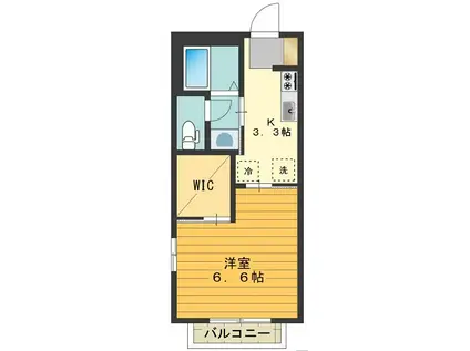 テラス明日香(1K/2階)の間取り写真