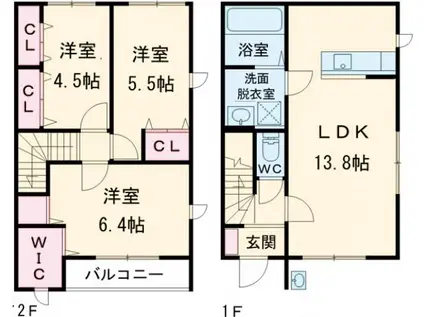 メゾンミレ　Ａ(3LDK)の間取り写真