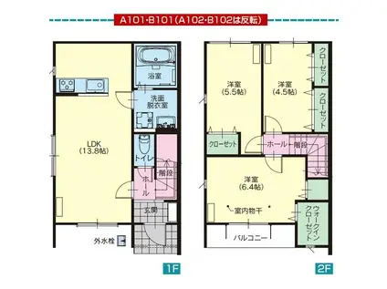 メゾンミレ　Ｂ(3LDK)の間取り写真
