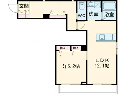 ロイヤルレジデンスMT(1LDK/1階)の間取り写真
