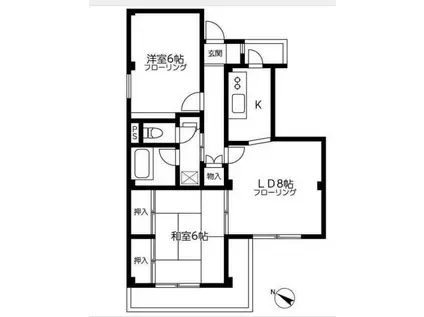 カーサNO1(2LDK/2階)の間取り写真