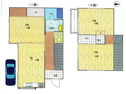 総武本線 四街道駅 徒歩25分 2階建 築45年(3DK)の間取り写真