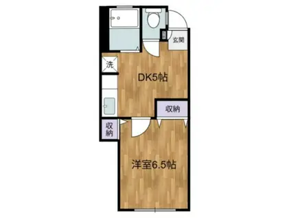第2東コーポ(1DK/1階)の間取り写真