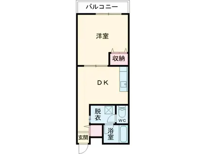コートサンピア(1DK/1階)の間取り写真