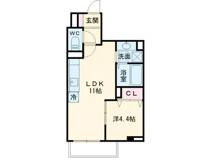 JOS RESIDENCE 高田馬場(1LDK/1階)の間取り写真