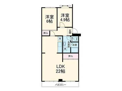 大宮公園サンライトマンション弐番館(2LDK/2階)の間取り写真