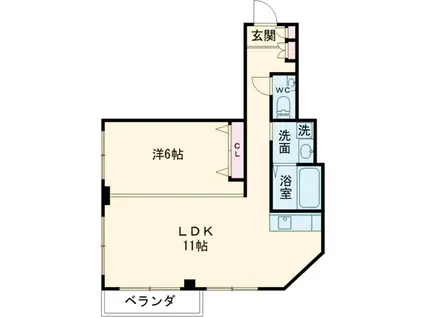 チェリーブラッサム(1LDK/2階)の間取り写真