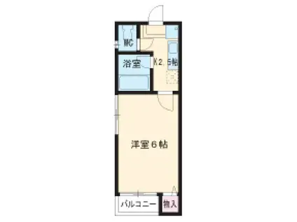 セントフィオーレ(1K/1階)の間取り写真