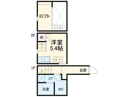 ラフィーカ金山(ワンルーム/1階)の間取り写真