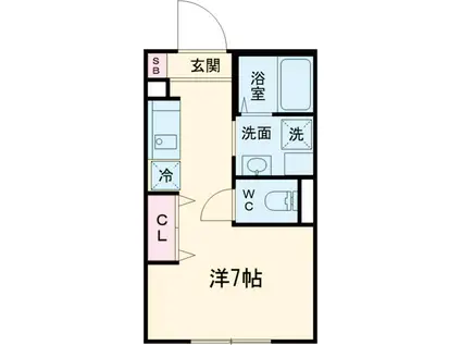 コルビジェⅣ(ワンルーム/3階)の間取り写真