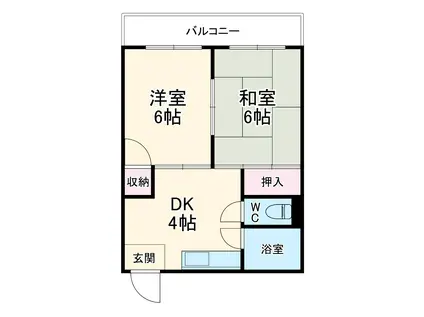 富吉ビル(2DK/2階)の間取り写真