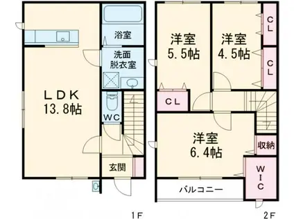 TWIN TERRACE笠原(3LDK/1階)の間取り写真