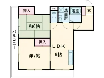 アーガスハイツ(2LDK/2階)の間取り写真