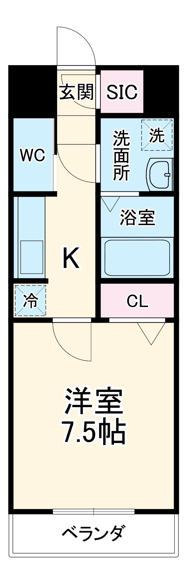 S-RESIDENCE堀田駅前FUTUR(1K/2階)の間取り写真