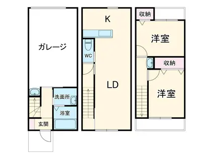 GINGA EXPRESS(2LDK/1階)の間取り写真