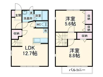沼目４丁目貸家(2LDK)の間取り写真