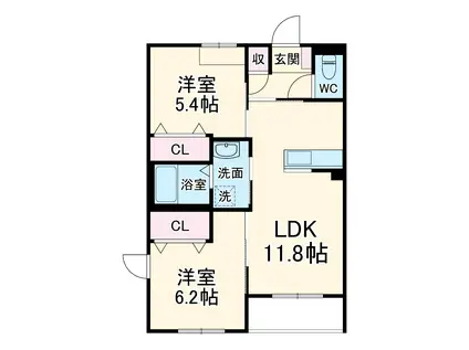 N S ARK(2LDK/2階)の間取り写真