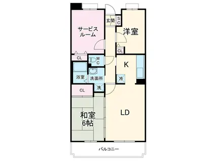 オーキッドレジデンス港北綱島イースト(2SLDK/2階)の間取り写真