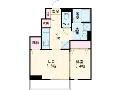 フリューゲルⅢ(1LDK/1階)の間取り写真