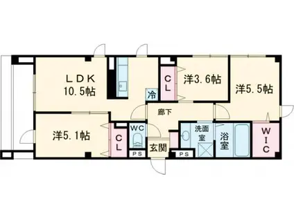 JOS RESIDENCE 高田馬場(3LDK/1階)の間取り写真
