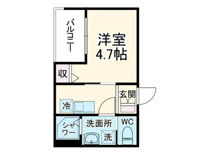 MELLAS京成稲毛(1K/3階)の間取り写真