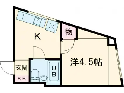 京屋ビル(1DK/3階)の間取り写真