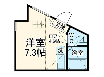 ユナイト横浜カッシーナ(ワンルーム/1階)の間取り写真