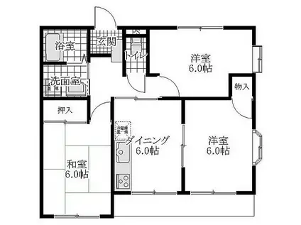 スモールマウンテンハイム(3DK/1階)の間取り写真