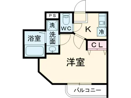 カインドネス八王子北野町(1K/1階)の間取り写真