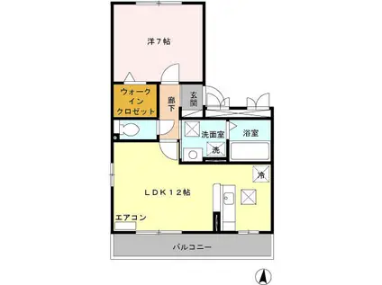 春日レジデンスⅡ(1LDK/1階)の間取り写真