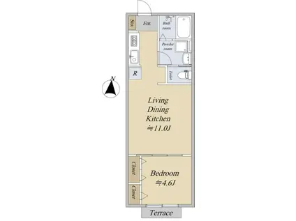 J・RENT大宮大成(1LDK/2階)の間取り写真