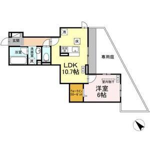 GRAND D-ROOM大秋(1LDK/1階)の間取り写真