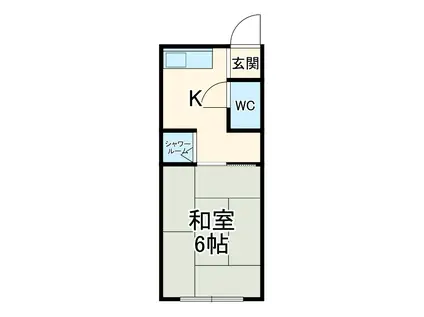 真弓ビル(1K/1階)の間取り写真