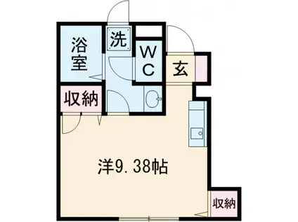 レガーロG棟(ワンルーム/1階)の間取り写真